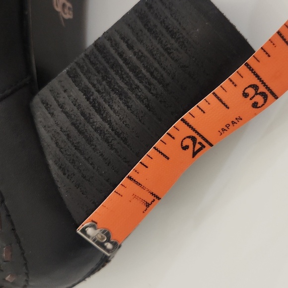 UGG Western Wool Lined Ankle,Charlotte Black Leather Zip Comfort Boots Womens 8 - Picture 8 of 10